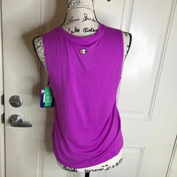NWT Champion Womens Sleeveless Sport Muscle Tee T-Shirt Purple ~ Size S - Picture 3 of 3